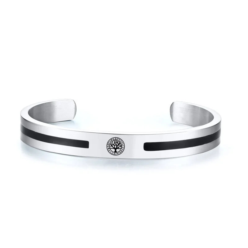Bracelet homme Caïkos argenté, accessoire masculin raffiné au design épuré et sophistiqué.