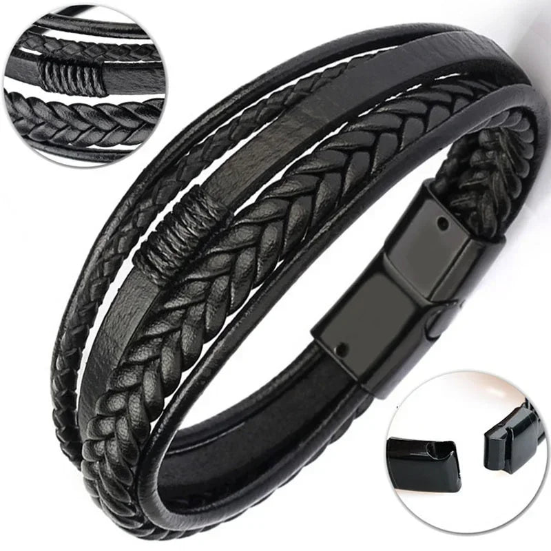 Zoom sur le fermoir magnétique du bracelet Héraclès en acier inoxydable, assurant un maintien sécurisé et un design moderne.