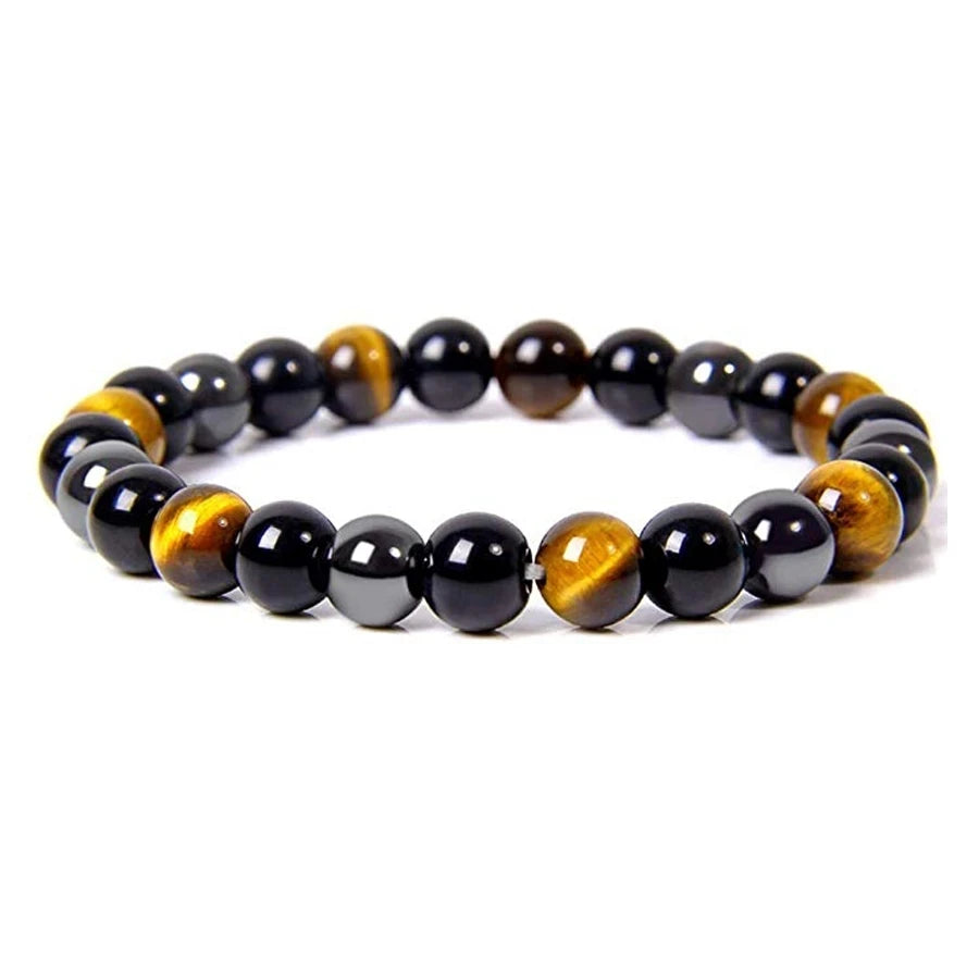Bracelet homme Hélios en pierres naturelles, accessoire masculin aux nuances uniques et sophistiquées.