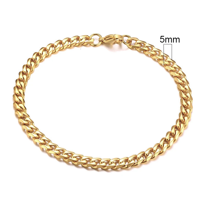 Bracelet homme Achilles en acier inoxydable doré, bijou sophistiqué et moderne avec une maille gourmette raffinée.