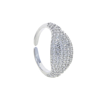 Bague femme Thémis en acier inoxydable argenté, bijou scintillant et intemporel, idéal pour un style sophistiqué.