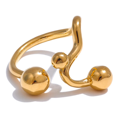 Bague femme Séléné en acier inoxydable doré, bijou ajustable et élégant avec un design intemporel.
