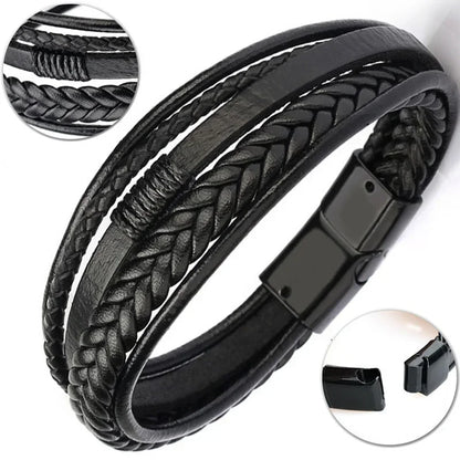 Zoom sur le fermoir magnétique du bracelet Héraclès en acier inoxydable, assurant un maintien sécurisé et un design moderne.