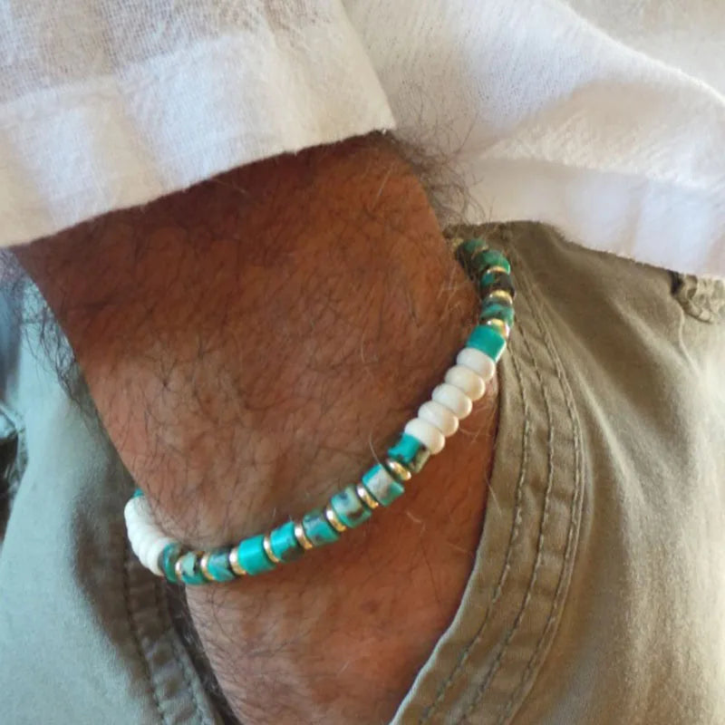 Bracelet homme Déméter en pierre naturelle, bijou élégant et intemporel inspiré des éléments naturels.